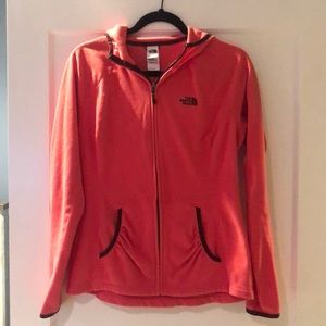 The North Face pink hooded zip up! Only worn twice